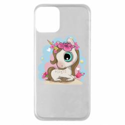 Чехол для iPhone 11 Unicorn with flowers - PrintSalon