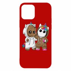 Чехол для iPhone 12 Baby Groot And Unicorn - PrintSalon