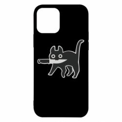 Чехол для iPhone 12 Cat with a knife - PrintSalon