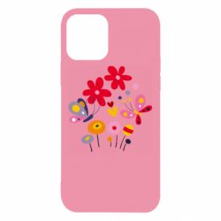 Чехол для iPhone 12 Flowers and Butterflies - PrintSalon