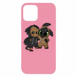 Чехол для iPhone 12 Groot And Toothless - PrintSalon
