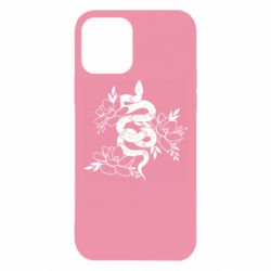 Чехол для iPhone 12 Snake with flowers - PrintSalon