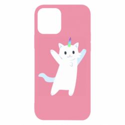 Чехол для iPhone 12 White cheerful cat - PrintSalon