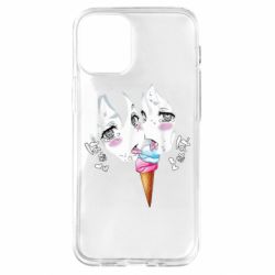 Чехол для iPhone 12 mini Ahegao girl eating ice cream - PrintSalon
