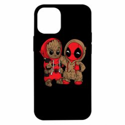 Чехол для iPhone 12 mini Baby Groot And Deadpool - PrintSalon