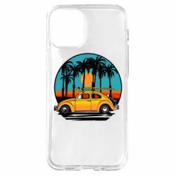 Чехол для iPhone 12 mini Car and sunset - PrintSalon
