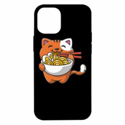Чехол для iPhone 12 mini Cat and Ramen - PrintSalon