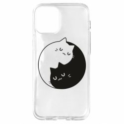 Чехол для iPhone 12 mini Cute yin yang cats - PrintSalon