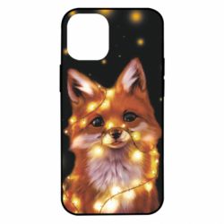 Чохол для iPhone 12 mini Fox And Christmas Lights - PrintSalon