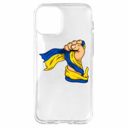 Чехол для iPhone 12 mini Рука с украинским флагом - PrintSalon