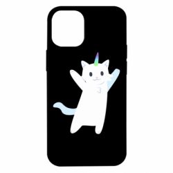 Чехол для iPhone 12 mini White cheerful cat - PrintSalon
