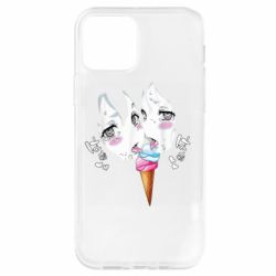 Чехол для iPhone 12 Pro Ahegao girl eating ice cream - PrintSalon