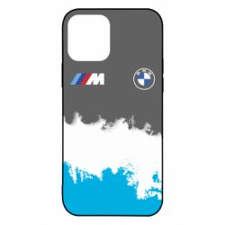 Чехол для iPhone 12 Pro BMW logo and gray background - PrintSalon