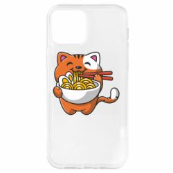 Чехол для iPhone 12 Pro Cat and Ramen - PrintSalon