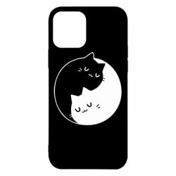 Чехол для iPhone 12 Pro Cute yin yang cats - PrintSalon