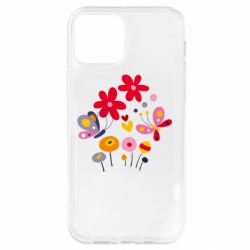 Чехол для iPhone 12 Pro Flowers and Butterflies - PrintSalon