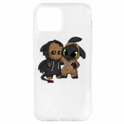 Чехол для iPhone 12 Pro Groot And Toothless - PrintSalon