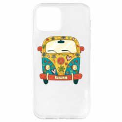 Чехол для iPhone 12 Pro Hippie bus - PrintSalon