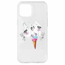 Чехол для iPhone 12 Pro Max Ahegao girl eating ice cream - PrintSalon