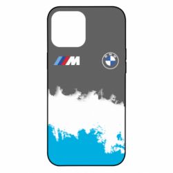 Чехол для iPhone 12 Pro Max BMW logo and gray background - PrintSalon