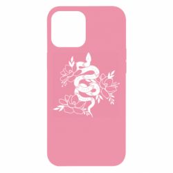 Чехол для iPhone 12 Pro Max Snake with flowers - PrintSalon