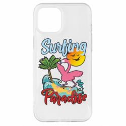 Чехол для iPhone 12 Pro Max Surfing Paradise Flamingo - PrintSalon