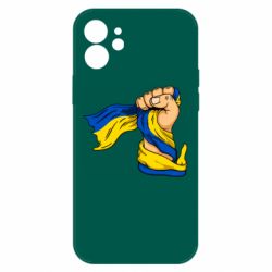 Чехол для iPhone 12 Рука с украинским флагом - PrintSalon