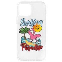 Чехол для iPhone 12 Surfing Paradise Flamingo - PrintSalon