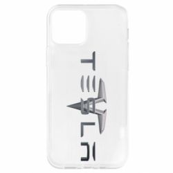 Чехол для iPhone 12 Tesla Car logo - PrintSalon