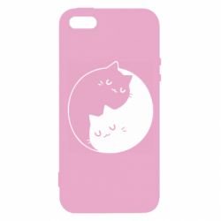 Чехол для iPhone5/5S/SE Cute yin yang cats - PrintSalon