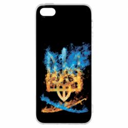 Чохол для iphone 5/5S/SE Герб Украины в желто - голубом огнем - PrintSalon