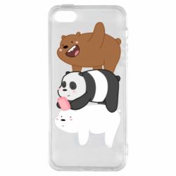 Чехол для iPhone5/5S/SE Гризли Панда и Белый - PrintSalon