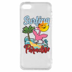 Чехол для iPhone5/5S/SE Surfing Paradise Flamingo - PrintSalon