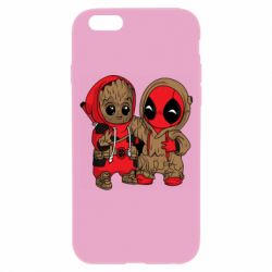 Чехол для iPhone 6/6S Baby Groot And Deadpool - PrintSalon