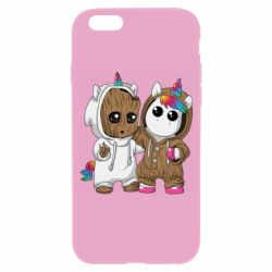 Чехол для iPhone 6/6S Baby Groot And Unicorn - PrintSalon