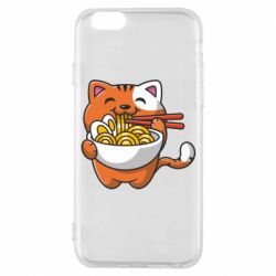Чехол для iPhone 6/6S Cat and Ramen - PrintSalon