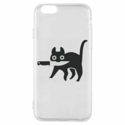 Чехол для iPhone 6/6S Cat with a knife - PrintSalon
