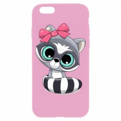 Чехол для iPhone 6/6S Cute raccoon - PrintSalon