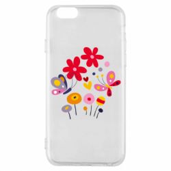 Чехол для iPhone 6/6S Flowers and Butterflies - PrintSalon