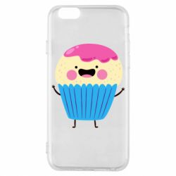 Чехол для iPhone 6/6S Funny cupcake with smile - PrintSalon