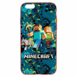 Чохол для iPhone 6/6S Minecraft Steve Alex And Dog - PrintSalon