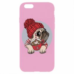 Чехол для iPhone 6/6S Pug And Coffee - PrintSalon