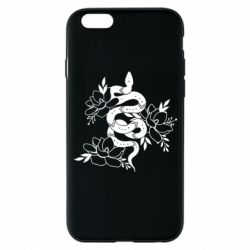 Чехол для iPhone 6/6S Snake with flowers - PrintSalon