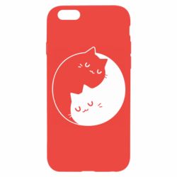 Чехол для iPhone 6/6S Cute yin yang cats - PrintSalon