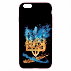 Чохол для iPhone 6/6S Герб Украины в желто - голубом огнем - PrintSalon