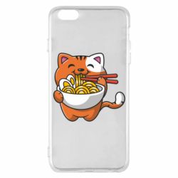 Чехол для iPhone 6 Plus/6S Plus Cat and Ramen - PrintSalon