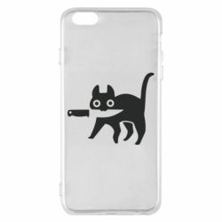 Чехол для iPhone 6 Plus/6S Plus Cat with a knife - PrintSalon