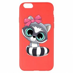 Чехол для iPhone 6 Plus/6S Plus Cute raccoon - PrintSalon