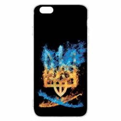 Чохол для iPhone 6 Plus/6S Plus Герб Украины в желто - голубом огнем - PrintSalon