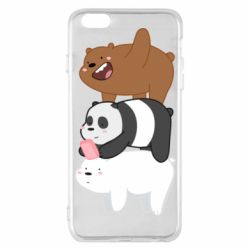 Чехол для iPhone 6 Plus/6S Plus Гризли Панда и Белый - PrintSalon